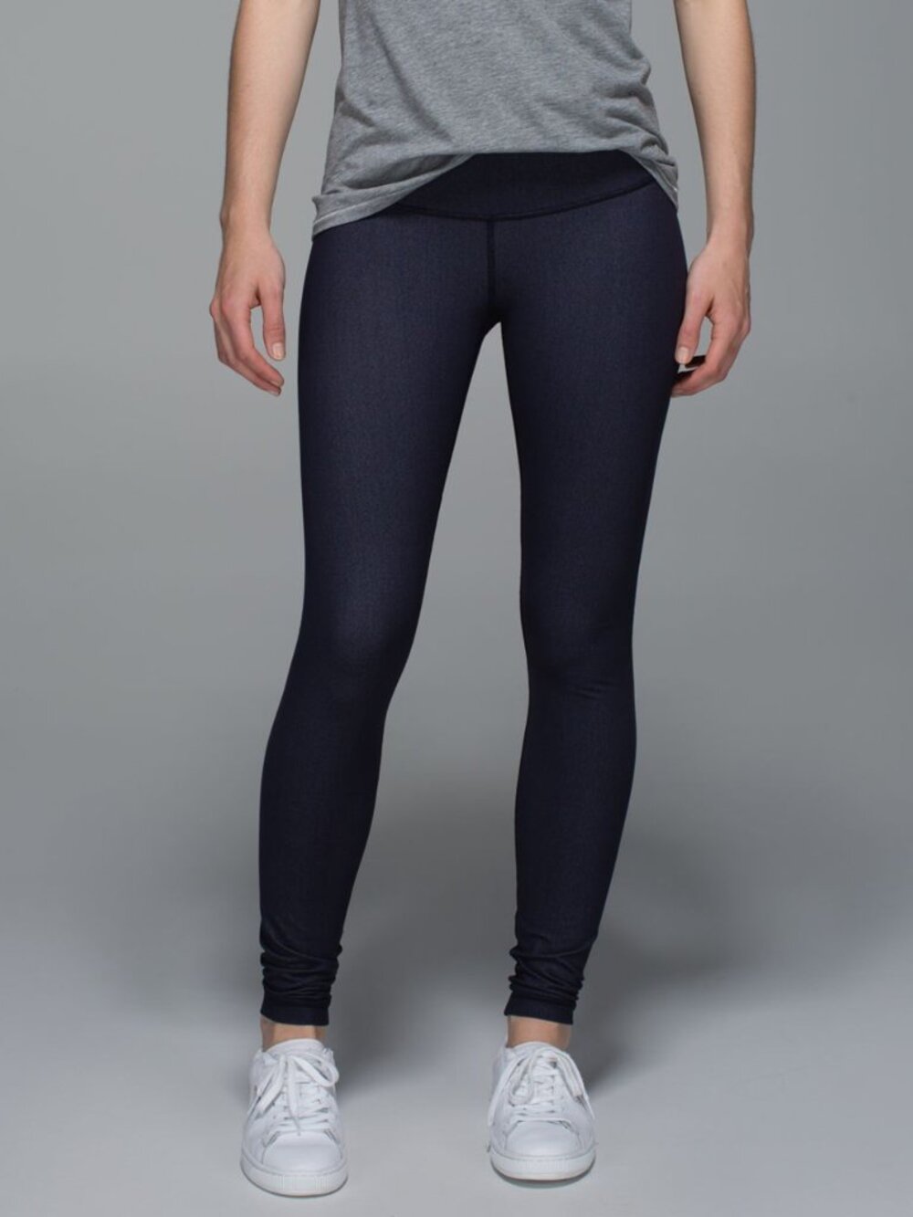 Lululemon Wunder Under Pant Denim Luon Naval Blue SIZE 10
